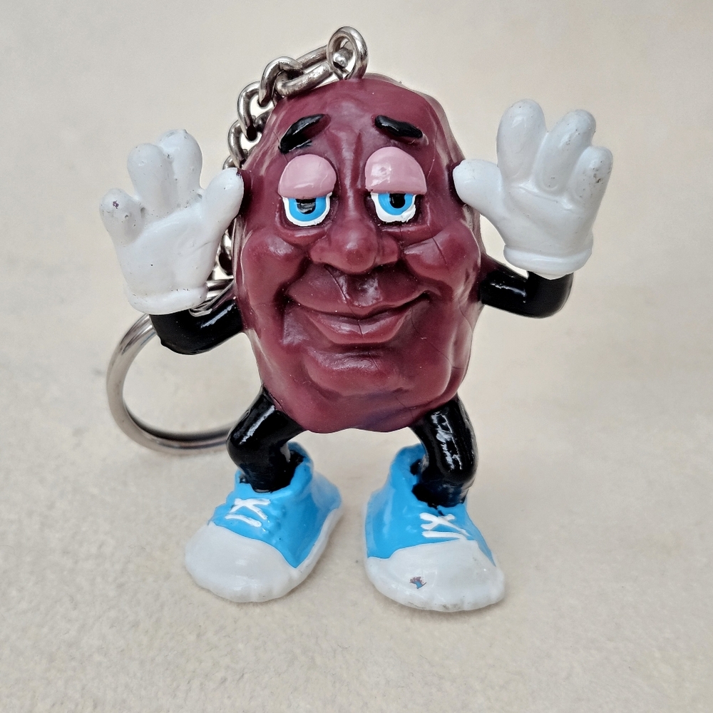 VTG Y2K The California Raisins TM 1987 CALRAB Keychain Hardee's Kid's Menu Promo